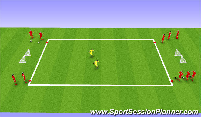 Football/Soccer Session Plan Drill (Colour): Gauntlet Game