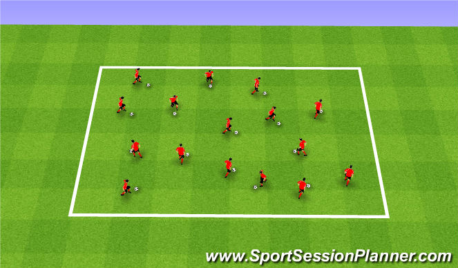 Football/Soccer Session Plan Drill (Colour): Warm Up: Individual Ball Skills