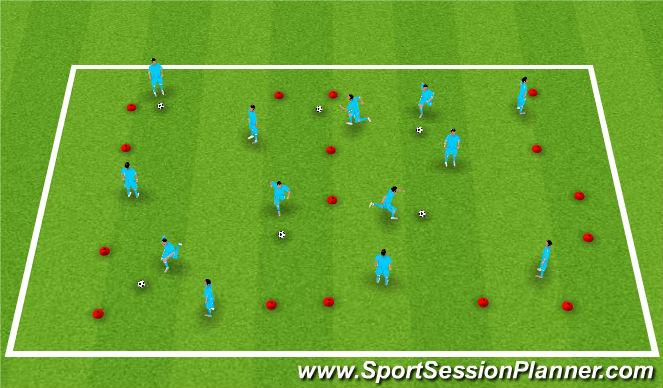 Football/Soccer Session Plan Drill (Colour): Everyone vs. Everyone