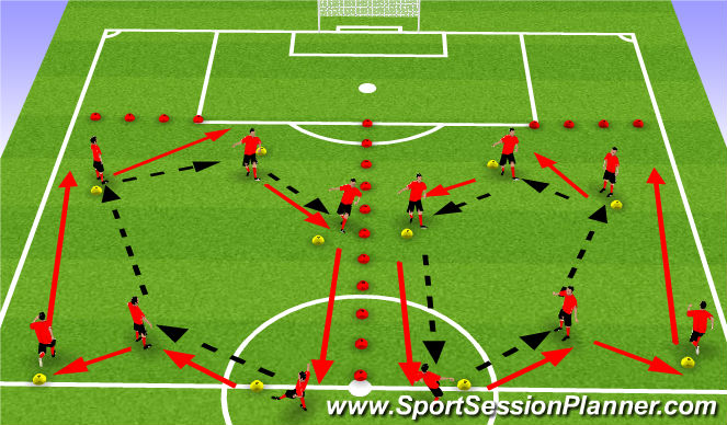 Football/Soccer Session Plan Drill (Colour): Passing Practice