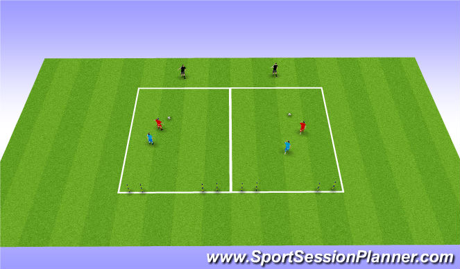 Fútbol Ejercicio del Plan de Sesiones (Color): 1v1