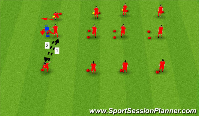 Football/Soccer Session Plan Drill (Colour): Passing and Receiving