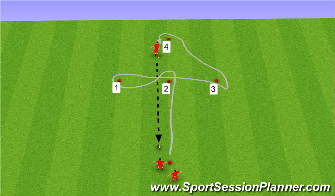 Football/Soccer Session Plan Drill (Colour): Warm-up: Alternative 1