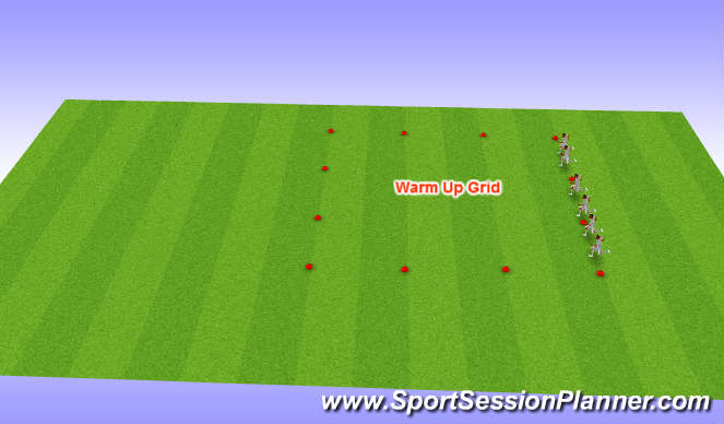 Football/Soccer Session Plan Drill (Colour): Warm Up Grid