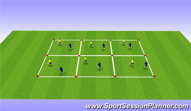 Football/Soccer Session Plan Drill (Colour): 1v1's