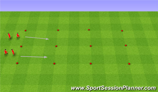 Football/Soccer Session Plan Drill (Colour): Dribbling warm up. Rozgrewka.