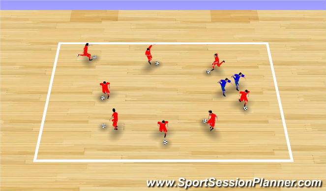 Futsal Session Plan Drill (Colour): Spider Tag
