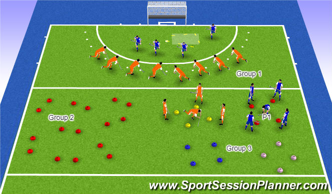 Hockey Session Plan Drill (Colour): P7 Warm Up