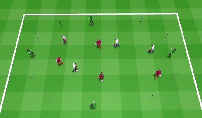 Football/Soccer Session Plan Drill (Colour): 1 v 1 Skill Intro II
