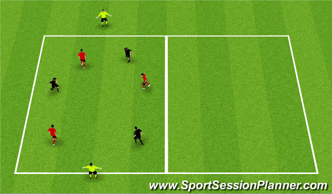 Football/Soccer Session Plan Drill (Colour): Possession 4v4+2 Targets