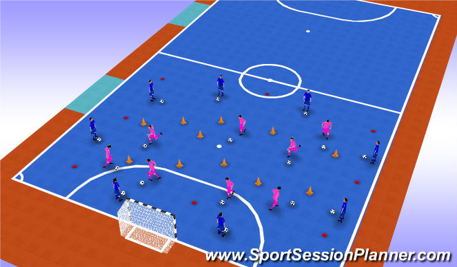 Futsal Session Plan Drill (Colour): Warm Up