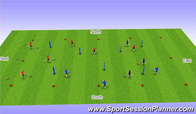 Football/Soccer Session Plan Drill (Colour): RWTB 4 ways