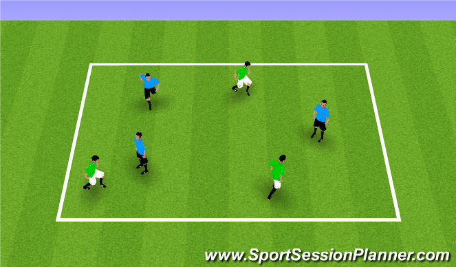 Football/Soccer Session Plan Drill (Colour): 3v3