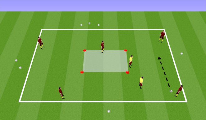 Football/Soccer Session Plan Drill (Colour): 5v2 Penetration
