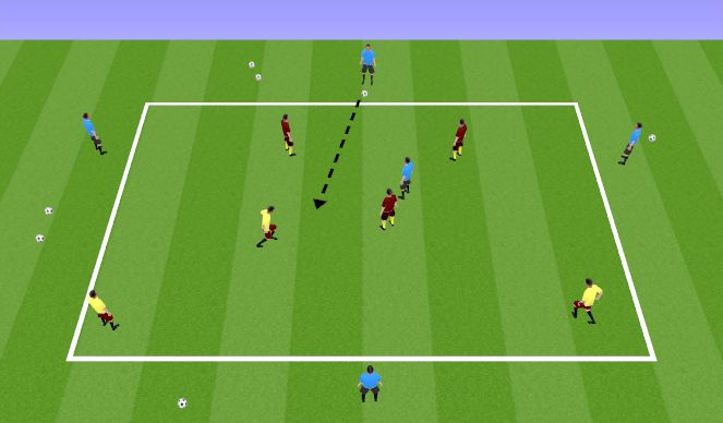 Football/Soccer Session Plan Drill (Colour): 3v3 + 5