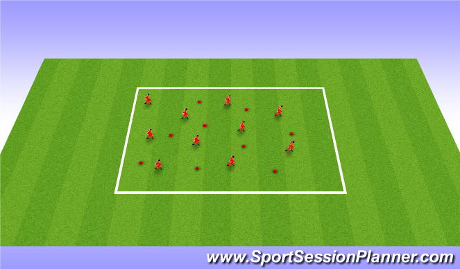 Football/Soccer Session Plan Drill (Colour): Warm up