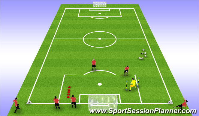 Football/Soccer Session Plan Drill (Colour): WARM UP & TRAINING