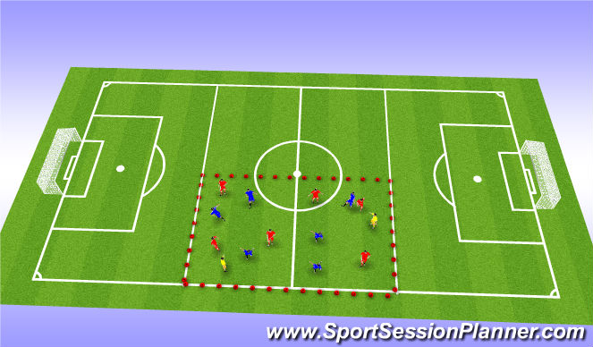 Football/Soccer Session Plan Drill (Colour): 6v6 +2 Possession Drill