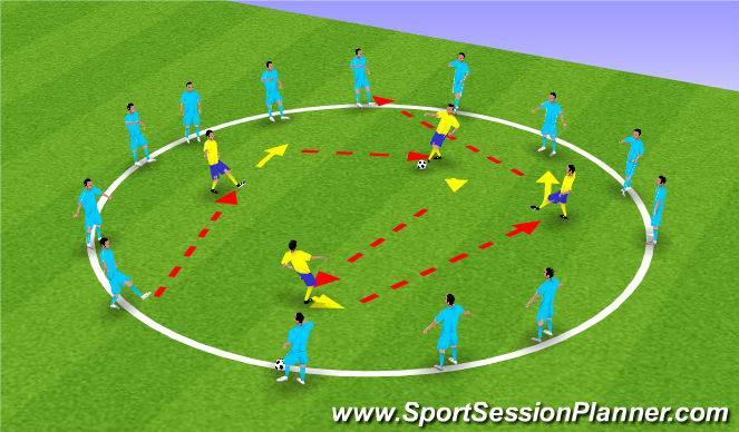 Football/Soccer Session Plan Drill (Colour): receiving : back foot