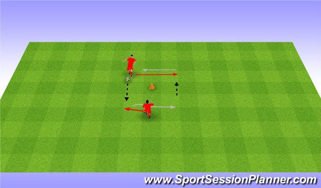 Football/Soccer Session Plan Drill (Colour): 2 touch and pass. Przyjęcia i podania.