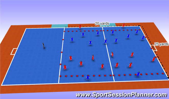Futsal Session Plan Drill (Colour): conditioned game