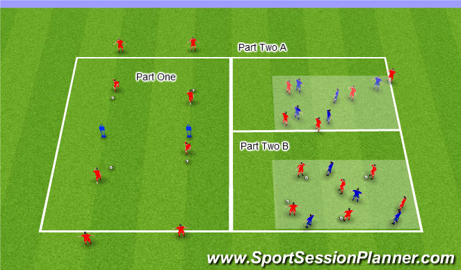 Football/Soccer Session Plan Drill (Colour): Warm Up / Technical Practise