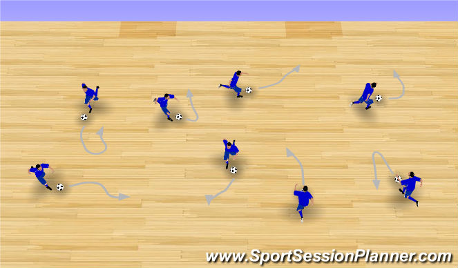 Futsal Session Plan Drill (Colour): Warm Up