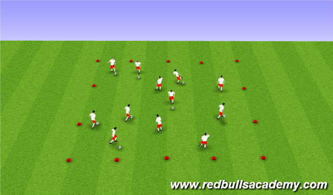 Football/Soccer Session Plan Drill (Colour): Warm Up - Ball Mastery