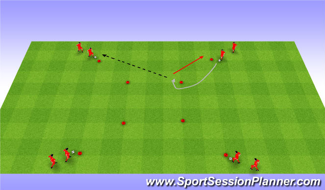 Football/Soccer Session Plan Drill (Colour): Warm up. Rozgrzewka.
