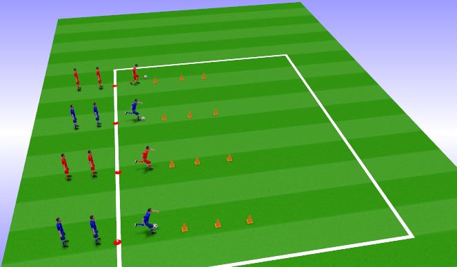 Football/Soccer Session Plan Drill (Colour): Warm Up (20 Mins)