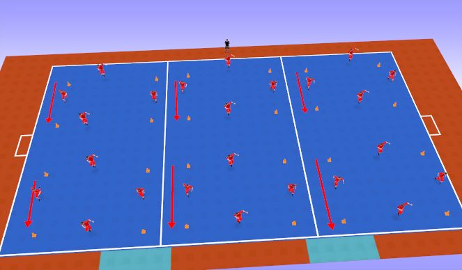 Futsal Session Plan Drill (Colour): Warm up