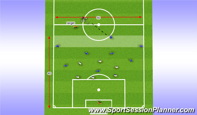Football/Soccer Session Plan Drill (Colour): 8v6+2G harder