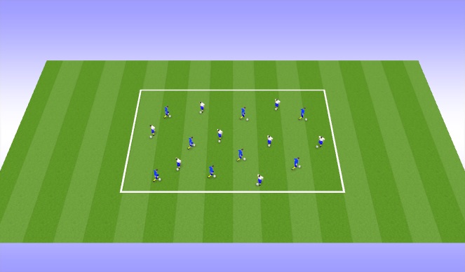 Football/Soccer Session Plan Drill (Colour): dribble grid