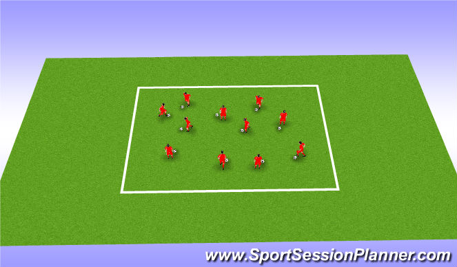 Football/Soccer Session Plan Drill (Colour): Warm up with ball