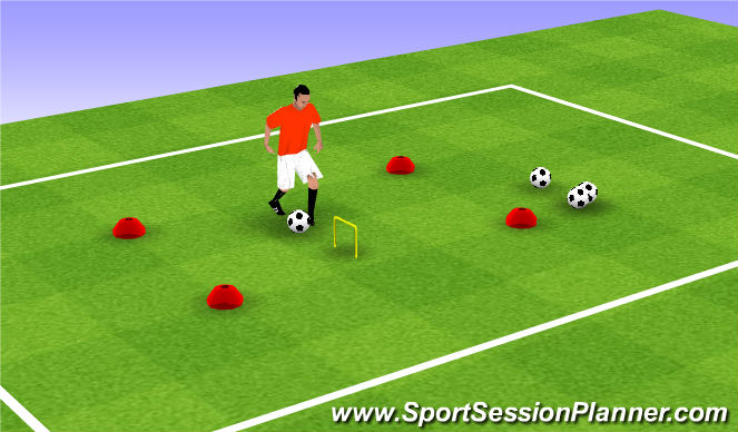 Football/Soccer Session Plan Drill (Colour): Ball Mastery - 60 Seconds each Exercise