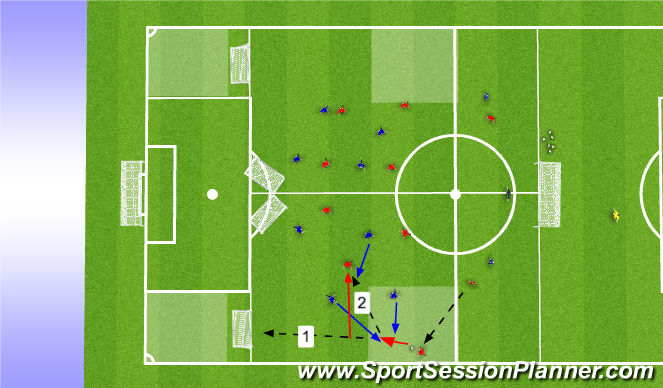 Football/Soccer Session Plan Drill (Colour): T2 - 技能訓練 4 vs 4