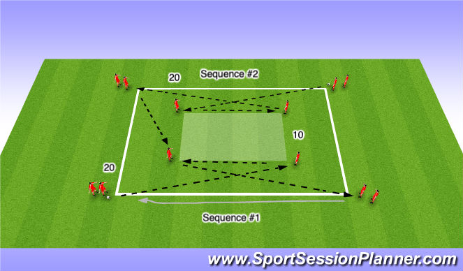 Football/Soccer Session Plan Drill (Colour): Warm Up - Ball & Player Movement