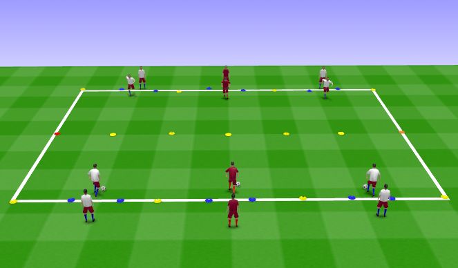 Football/Soccer Session Plan Drill (Colour): 1v1 Skill Intro II