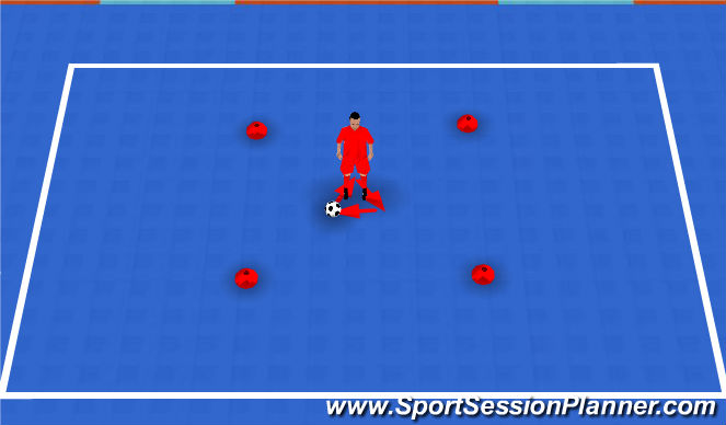 Futsal Session Plan Drill (Colour): L Turn