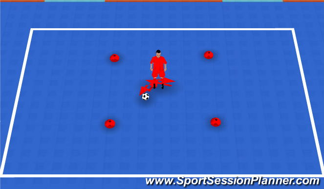 Futsal Session Plan Drill (Colour): The Fake L