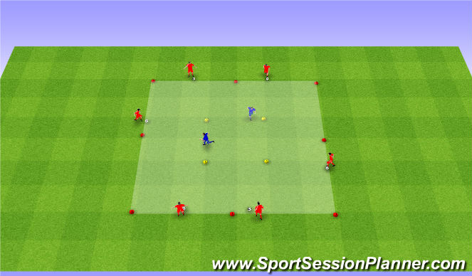 Football/Soccer Session Plan Drill (Colour): Intro with defender
