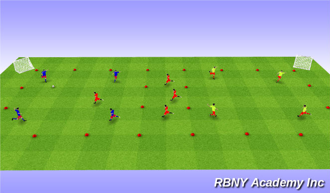 Football/Soccer Session Plan Drill (Colour): Main Activity