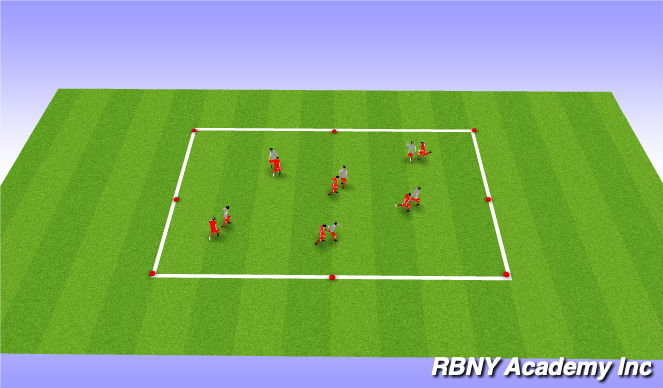 Football/Soccer Session Plan Drill (Colour): Defending 1v1 SAQ