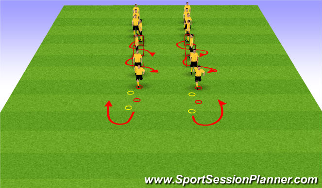 Football/Soccer Session Plan Drill (Colour): Lateral movement and speed rings