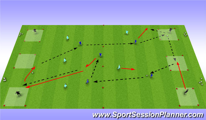 Football/Soccer Session Plan Drill (Colour): Game 1, diagram 4