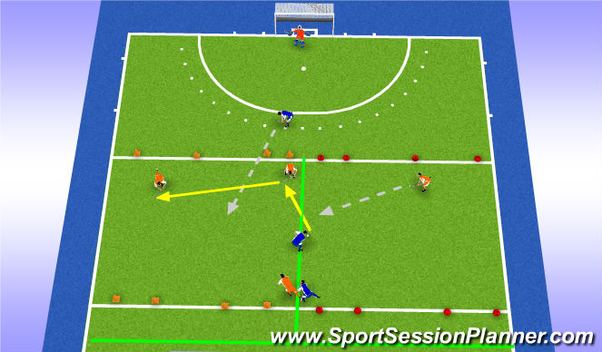 Hockey Session Plan Drill (Colour): Trainingsdeel 1
