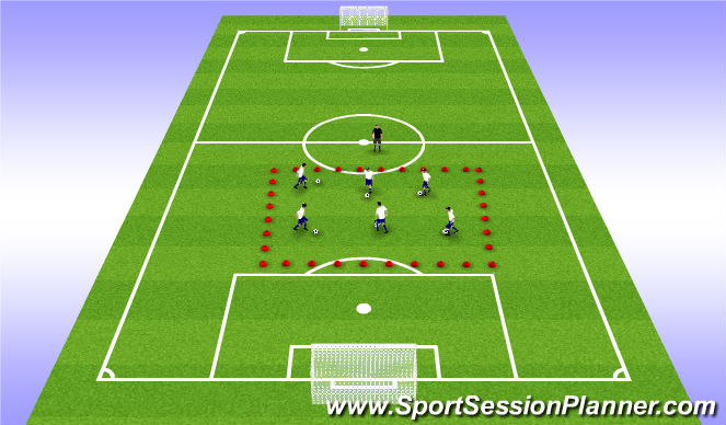 Football/Soccer Session Plan Drill (Colour): box dribbling