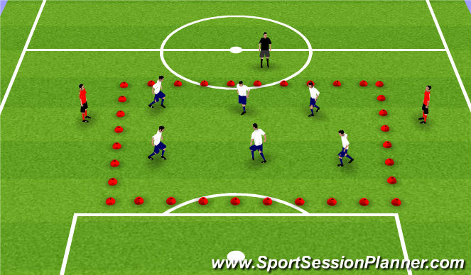 Football/Soccer Session Plan Drill (Colour): king of the ring