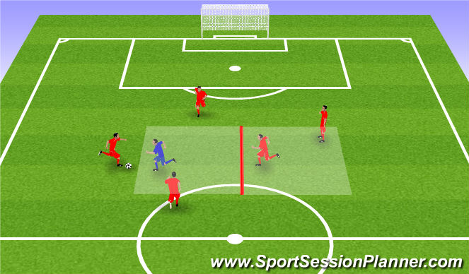 Football/Soccer Session Plan Drill (Colour): Rondo 4:2+1
