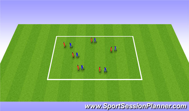 Football/Soccer Session Plan Drill (Colour): Below knee tag